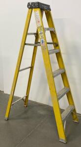Werner 6206 6 ft Type IA Fiberglass Step Ladder, 300 lb Capacity, LOCKTOP System
