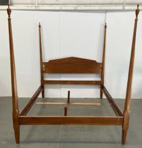 Queen Four-Poster Bed Frame, Solid Hardwood, Traditional Style,