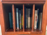 Wooden Nightstand Table with Drawer, 4 Book Slots, 2 Side Magazine Racks, 22"x16"x24" - 6
