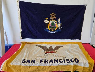 San Francisco Civic Flag and Maine State Flag &ndash; 3x5 ft Nylon Banners