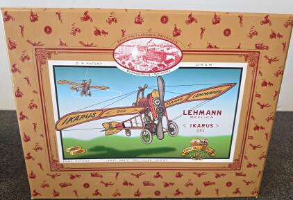 Lehmann IKARUS 653 Limited Edition Replica Tin Toy Airplane, Boxed, Certificate No. 0836