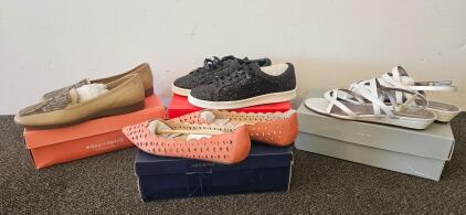 Women's Shoes Lot - Easy Spirit Devitt Loafers, Rampage Holly Sneakers, Rockport Zandra Sandals, Adrienne Vittadini Forst Flats, Sizes 8-10