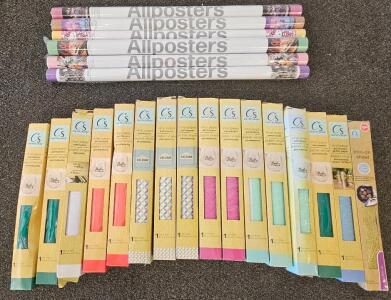 Lot of 6 Licensed Allposters Anime & Music Wall Prints + 15 Crafter's Square Vinyl & Iron-On Sheets