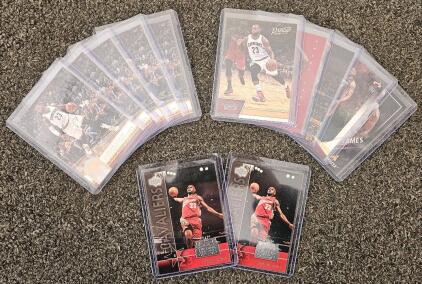 LeBron James Card Lot - 2003 Upper Deck National Trading Card Day, Panini Prestige, Cavaliers & Heat