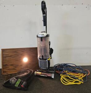 Shark Rotator ZU100 Upright Vacuum Cleaner, PowerFins HairPro, Odor Neutralizer, 1150W, 30ft Cord (tested, works). Vintage dimmable panel light, extension cords and more.