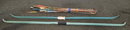 Vintage Stemmler No. 822 Recurve Bow Set with Mixed Arrows