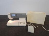 Pfaff Tiptronic 2030 Computerized Sewing Machine w/ LCD, Case, Foot Pedal & Accessories ( powered on)
