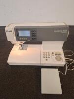 Pfaff Tiptronic 2030 Computerized Sewing Machine w/ LCD, Case, Foot Pedal & Accessories ( powered on) - 2