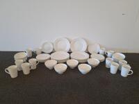 JCPenney Home Collection 28-Piece White Porcelain Dinnerware Set with Fluted Edges