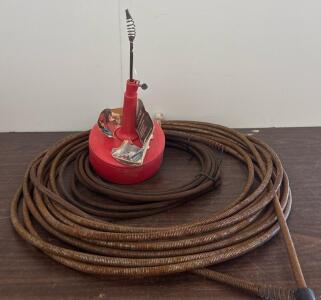 Keystone Franklin 7577 25 Ft Handheld Drum Auger, 1/4 In Steel Cable, Bulb Head