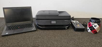 Lenovo ThinkPad T460p Laptop, HP OfficeJet 5258 Printer, PowerBlocker2 Strip, Pet Wax Warmer (power strip and wax warmer tested and work- Lenovo and Printer need power cords)