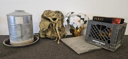 Vintage U.S. Military Style Canvas Backpack, ALICE Pack with Metal Frame, Olive Drab