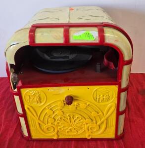 Electrohome Junior Jukebox Style Children's Record Player &ndash; 1940s Canadian Folk Art Design