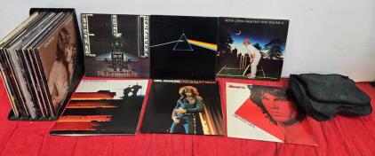 Classic Rock/Pop Vinyl LP Collection: Pink Floyd, Elton John, Doors, Neil Diamond, Steely Dan, ELO + Bag