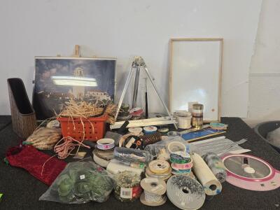 Arts & Crafts Supplies: 30+ Ribbons, Frames, Faux Florals, Easel, Tools, Decor, And More