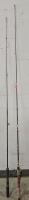 Two Spinning Fishing Rods, One-Piece, Fiberglass, Cork & EVA Handles, Reel Included
