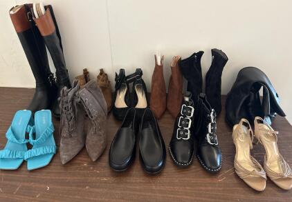 10 Pairs Women's Shoes, Boots & Sandals Mixed Brands, GUESS, Charles & Keith, Various Styles, Assortment Of Sizes