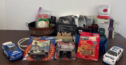 NASCAR Diecast Cars, Velata Fondue Warmer, Safety Goggles, And More