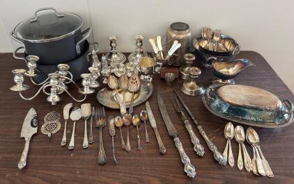 Vintage Silver-Plated Tableware & Flatware&ndash; 50+ Pieces, Mixed Patterns & Makers
