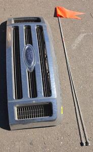 Ford Super Duty F-250 F-350 Front Grille Chrome OEM 2005&ndash;2007, "SUPER DUTY" Badge, And Two Large Orange Flags, Great For ATVs