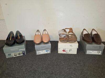 Rockport Total Motion Adelyn Ballet Flat, Black Leather, Size 10M, Vince Camuto Cream Puff loafers size 8.5, Vince Camuto chocolate brown loafers size 8, style and co sandals size 5, all are brand new in boxes