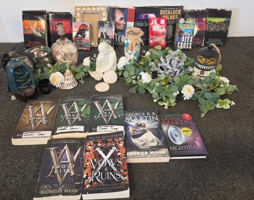 Mixed beach and book Lot: Left Behind & Vampire Academy Series, George R.R. Martin, Patterson, beach home d&eacute;cor