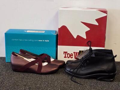 Toe Warmers Insulated Black Ankle Boots & SoftWalk Mary Jane Wedges Size 7.5, New in Box
