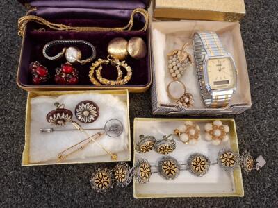 Vintage Seiko Men's Alarm Chronograph Watch & Assorted Women's Jewelry Lot &ndash; 1960s-80s, Boxed