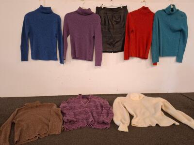 Vintage Turtleneck Sweaters Lot (7) by Cigale, Great Northwest & More + G-III Leather Skirt 13/14