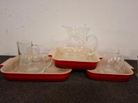 Mixed Kitchenware & Drinkware Lot &ndash; Glassware, Red Ceramic Bakeware, Plastic Containers - 2