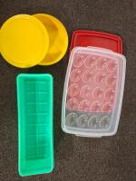 Mixed Kitchenware & Drinkware Lot &ndash; Glassware, Red Ceramic Bakeware, Plastic Containers - 6
