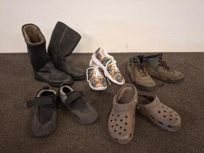 Shoe lot, Vasque Mid Hiking Boots, Olive/Brown, Lace-Up, Men&rsquo;s/Unisex, Suede/Textile Upper, winter boots, cross, water shoes and tennis shoes