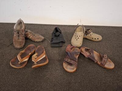 Mixed Lot: Crocs W8, LL Bean & OluKai Leather Sandals, tennis Shoes & ProCare Medical Shoe