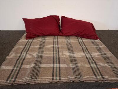 2 Hollander Standard/Queen Bed Pillow 20x28" Polyester Fill, Cotton Shell, Red Pillowcases extra large wool throw blanket