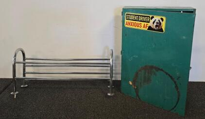 Industrial Green Metal Wall Cabinet, 3 Shelves, Wall-Mount, 36"x24"x8", Lockable Latch