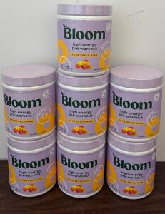 Bloom High Energy Pre-Workout, Sour Peach Ring, 8.4oz (237g), 30 Servings (7) Bottles ($35 each online retail value!)