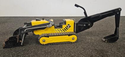 Vintage Tonka 55010 Toy Excavator/Backhoe, 1970s, Pressed Steel, 5.75" Length