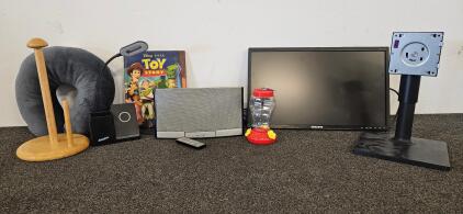 Samsung 24-Inch LED Monitor (S24F350FHN), Energizer Phone Mount and Reading Lamp, Bose SoundDock, and More