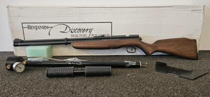 Benjamin Discovery .22 Cal Dual Fuel PCP Air Rifle with Hand Pump, 900 fps, Hardwood Stock