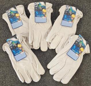 Liberty Glove & Safety Insulated Leather Work Gloves, Medium, 5 Pairs