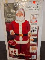 Holiday Time 5ft Animated Singing Santa, Life Size, Mic Input, Original Box, Walmart Model ( unable to test) - 2