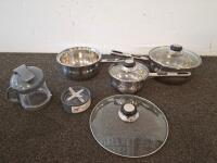 All-Clad, Oneida, Visions Cookware Set &ndash; 13-Piece Mixed Stainless & Glass Kitchenware, Lids Included - 4