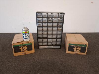 Sercon R-12 Refrigerant 14oz Cans (06012), 2 Boxes, 37-Drawer Plastic Organizer Cabinet