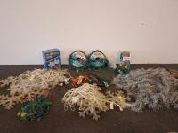 Sylvania LED Multi and White Christmas String Lights Assortment, Tinsel, Snowflakes, C6 C7 Styles ( all lights worked