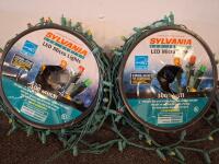 Sylvania LED Multi and White Christmas String Lights Assortment, Tinsel, Snowflakes, C6 C7 Styles ( all lights worked - 2