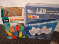 Sylvania LED Multi and White Christmas String Lights Assortment, Tinsel, Snowflakes, C6 C7 Styles ( all lights worked - 3