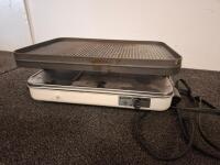 Large Assorted Kitchenware & Linens Lot &ndash; Bakeware, Glassware, Towels, Griddle, ( powered on) Storage. ( shelf E) - 3