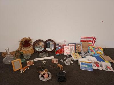 Large Assorted Home Decor, Gift Bags, Wildlife Plates, Cards, Animal Figurines, Binoculars