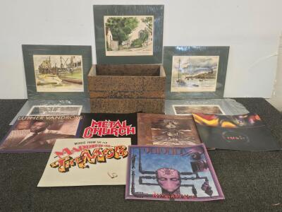 Mixed Lot: Signed William Square Matted Art Prints, Voivod Signed Album, Luther Vandross, Metal Church