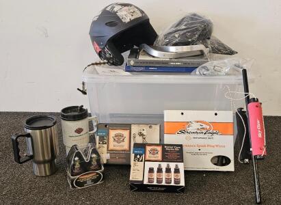 Harley-Davidson & Triumph Motorcycle Accessory Lot w/ Barkbusters, Manuals, Care Kit, More